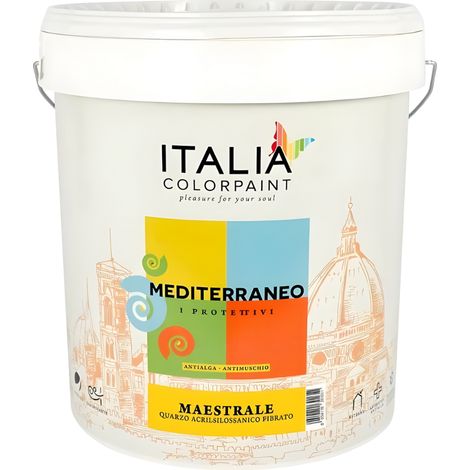Idropittura quarzo acrilsilossanico fibrato bianco per facciate formato 14 lt - confezione 1
