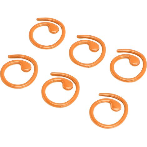 50 marqueurs de mailles métalliques en spirale, multifonctionnels, avec crochets de verrouillage, pour le tricot et le scrapbooking (orange). (1/5)