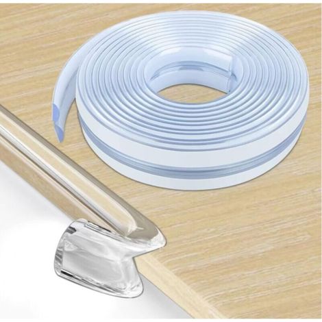 Silicone Coin de Table Protection Bebe , 5M Pré-adhésif Transparent Protection Meuble Bébé , Protecteur des Bords et Angles de Placard pour Sécurité Bebe Maison