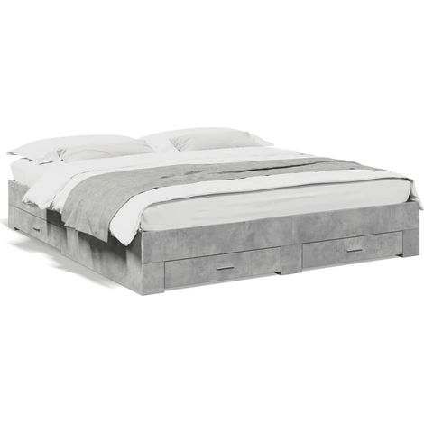 Maison Exclusive - Giroletto Cassetti Grigio Cemento 200x200 cm Legno Multistrato