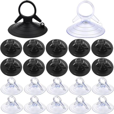 RHG 60 Pièces Ventouse Pare Soleil 45mm Sans Crochets Ventouse Transparente Mini Ventouse pour Vitre, Salle de Bain Pare Brise Voiture Pare-Soleil