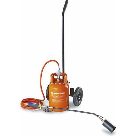 Kemper – Désherbeur thermique gaz sur chariot avec tuyau 5m et détendeur haute pression 2,5 bar – Puissance 80 kW – Allumage automatique