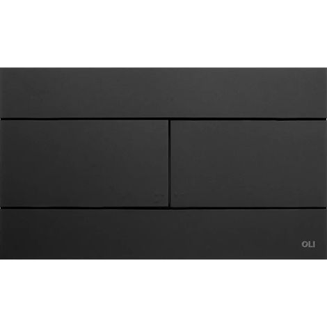Placca cassetta wc Oli74 Plus slim in ABS nero Matt con doppio scarico (1/5)