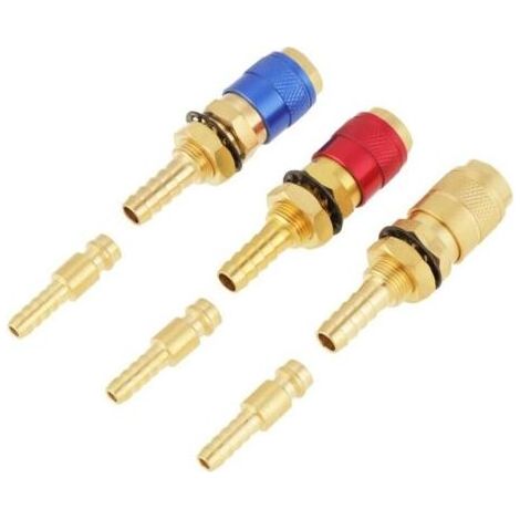 Raccord Rapide, 3pcs 8mm Connecteur de Soudage Refroidi à l'Eau Adaptateur de Gaz pour Torche de Soudage TIG (1/5)
