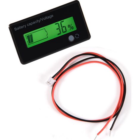 Écran LCD Rétroéclairé Vert Testeur de Capacité de Batterie Voltmètre Moniteur (1/5)