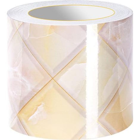 Bordure De Papier Peint Frise Murale Adhesive Bordure Papier Peint Frise Autocollante Pour Cuisine, Salle De Bains, Plafond, Salon, Chambre DéCoration Murale Plaid Jaune 12cm X 500cm (1/5)