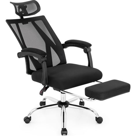Ergonomic Executive Office Chair High Back Reclining Chair Retractable Footrest (1/5)