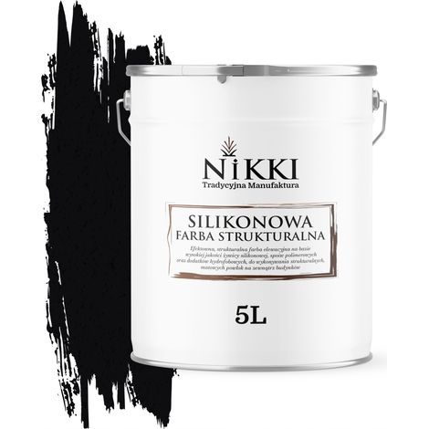 Silikon-Strukturfassadenfarbe 5L Tiefschwarz RAL9005 (1/5)