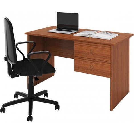 Scrivania due cassetti Tiffany 119x64x75h cm colore noce antico (1/2)