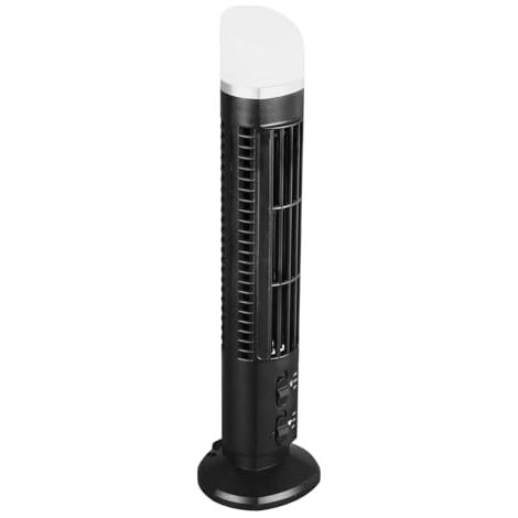 Ventilateur Tour sans Pales, Oscillation 90°, Silencieux 34 dB, Portable USB/Batterie, Compact pour Maison/Bureau (Noir)