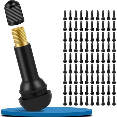 90 valves de pneus automobiles TR414 – valves de pneus tubeless universelles pour alésages de roue de 19 mm – valves en caoutchouc à enclenchement rapide adaptées à la plupart des modèles de véhicules (1/5)