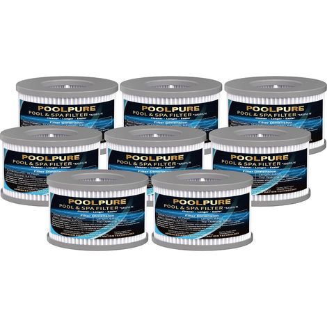 Lot de 8 filtres de rechange compatibles avec FD2089 - Cartouche filtrante pour jacuzzi gonflables à partir de 2020 - Accessoires spa (1/5)