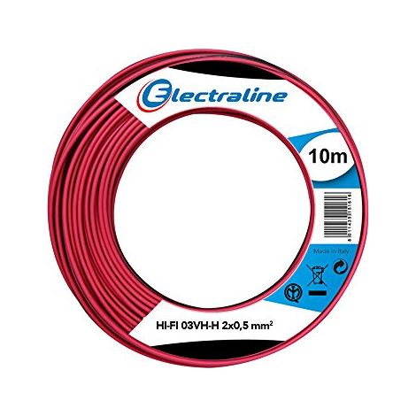 Cavo elettrico 03vh-h 2x0.5 rosso/nero 10metri - electraline (1/2)