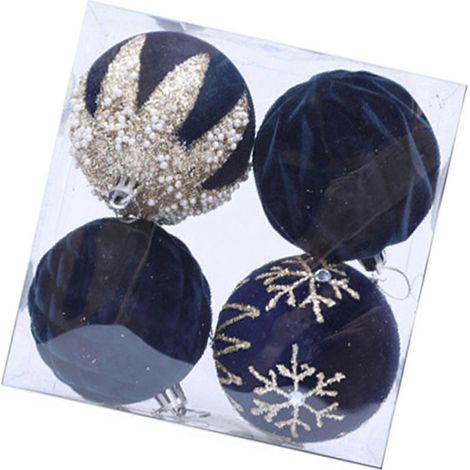 bruchsichere Weihnachtskugeln zum Aufhängen, Christbaumschmuck, für Kränze, Kaminsimse, Winter, Feiertage, Tintengrün (1/5)