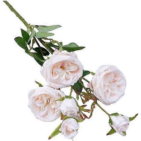 branche de fleur artificielle résistante aux intempéries, sans arrosage, 6 têtes, rose romantique pour la mariéeChampagne (1/5)