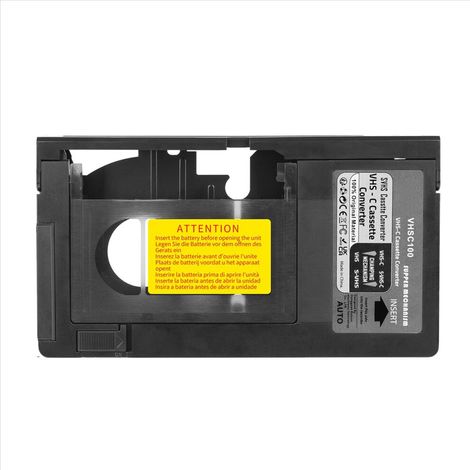 Adaptateur de cassette VHS-C pour JVC, RCA, Panasonic, SVHS et VHS (non compatible avec 8 mm/MiniDV/Hi8)