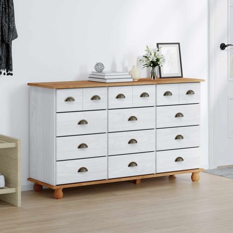 Schubladenkommode mit Schubladen ASKIM Weiß 79 x 40 x 133,5 cm