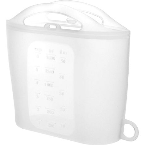 Sac de stérilisation à la vapeur réutilisable pour micro-ondes, récipient alimentaire en silicone 1500 ml (1/2)