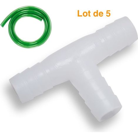 5 Tés 9/12mm + 5m de tuyau 9/12 Bassin et aquarium ou autre (1/4)