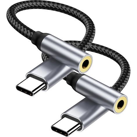 Adaptateur de Prise de Casque à 3,5mm, Adaptateur Jack USB Type C Compatible avec iPhone 16 15 Pro Max Plus, Type C vers Audio pour Galaxy S24 S23 Ultra Note 20 A54, pour Huawei P50 P40/Mate 30