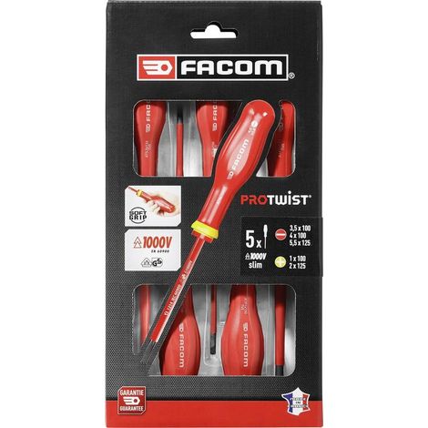 Facom Set di 5 cacciaviti elettrici isolati