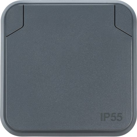 DEBFLEX - CYKLONE IP55 Prise 2P+T FR Encastré Anthracite - 730432 - ORIGINE France