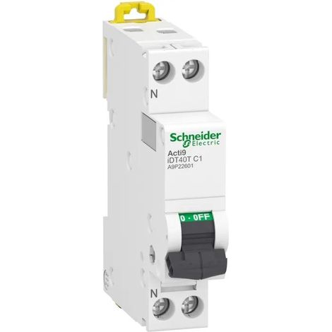 Schneider A9P22601 Leitungsschutzschalter 1A - iDT40T Acti9 - 6kA - Kurve C - 1P+N