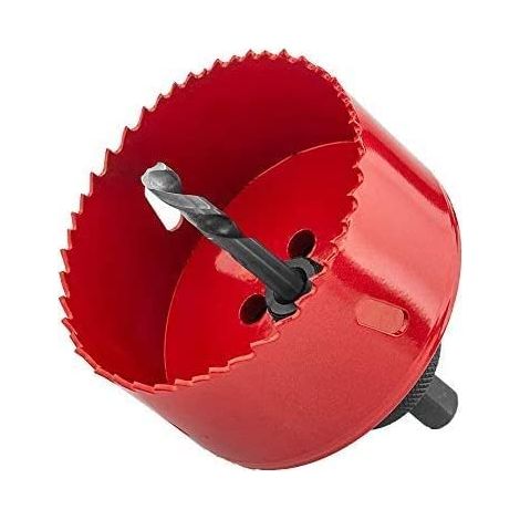 Scie cloche en acier rapide 60mm, scie trèpan pour des coupes dans le bois, le contreplaqué, l'aluminium pour tous les trèpans avec mandrin 1/4 (1/5)