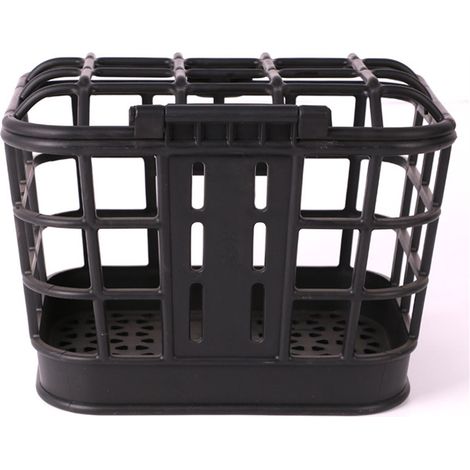 Panier avant de vélo grande capacité, anti-extrusion, en polycarbonate noir, amovible et avec couvercle, pour vélo électrique. (1/4)