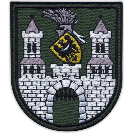 Parche con el escudo de armas de la ciudad de Zielona Gora Grünberg en Silesia - Reverso magnético - Parche/Insignia/Emblema bordado