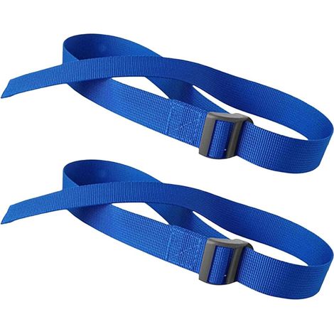 Juego de dos correas para los pies para máquinas de remo, resistentes y duraderas, ajustables, correas reemplazables, equipo de fitness multifuncional - azul (1/5)