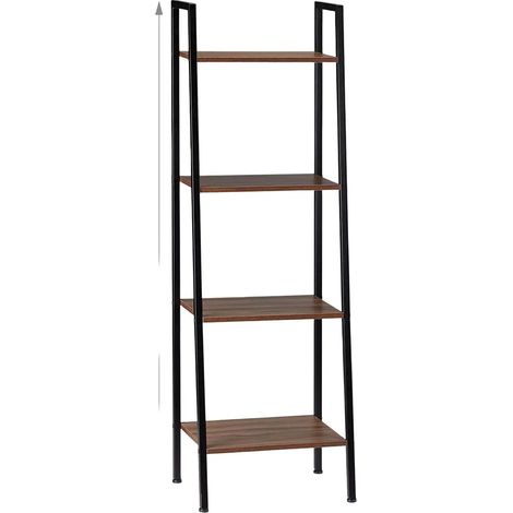 Scaffale indipendente a 4 ripiani porta piante da soggiorno 136 cm marrone e nero 1300012022