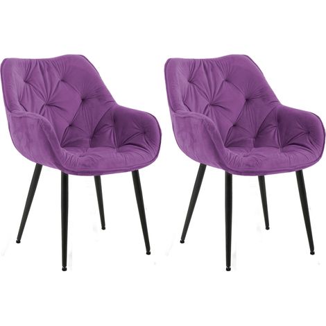 Set di 2 sedie Tanna in velluto viola
