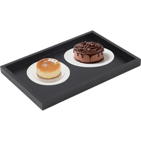 1 Plateau De, Bois Noir Rectangulaire, Antidérapant Antibactérien, Pour Cuisine Salon Restaurant Bar (1/5)