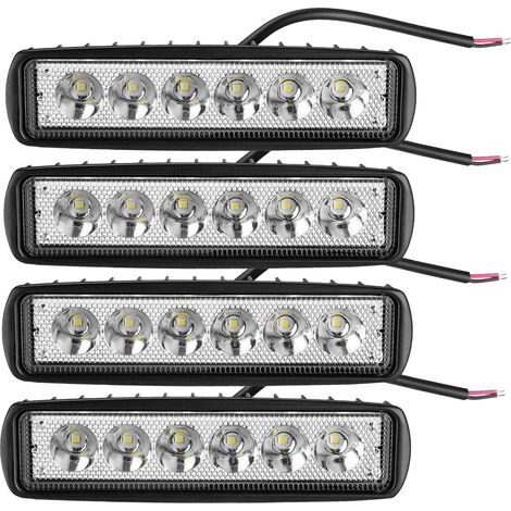 luces de trabajo LED de 6 pulgadas y 18 W, 12 V/24 V, luz blanca de 6000 K, focos LED para coche, camión, tractor, 4x4, ATV, SUV y motocicleta. (1/5)