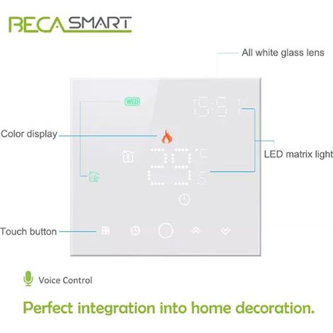 Termostato WiFi Beca BHT-003GBLW Bianco (1/5)