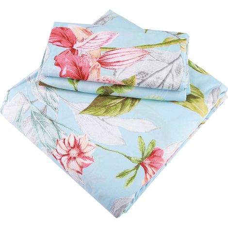 Housse De Couette - 100 % Polyester - Imprimé - Fermeture Éclair Et Cordons De Fixation - Pour Lit Une Place - Lot De 3 Pièces (1/5)