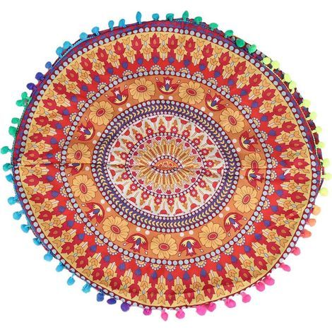 Indian Mandala Floor Pillows Coussins Ronds Coussins Bohémiens Cover Cover Case 13 (1/4)