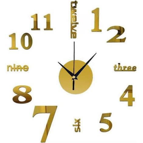 2024  Pendulum Mute Wall Clock, Modern Fashion Wall Clock Frameless Wall Clock 3D Mirror Sticker Office (1/5)