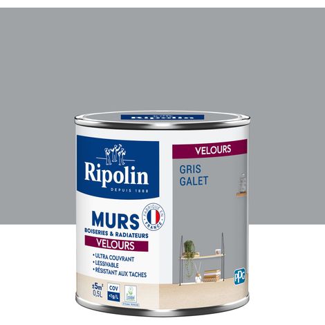 Peinture aspect Velours - 0,5L - Gris Galet - Ripolin (1/5)