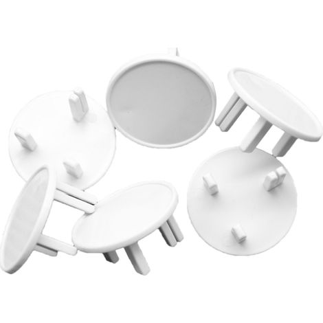 Couvercle de sortie 3 trous ABS, protection de sécurité électrique pour la maison, rond blanc (1/5)