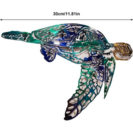 Handgefertigte Wanddekoration aus Metall mit Schwertfisch, Meeresschildkröte und Qualle perfekt zum Aufhängen in Innenräumen ein dekoratives Geschenk für Zuhause. (1/3)