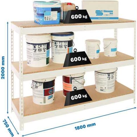 Estanteria 2000x1800x750 SIMONFORTE 1807/3 CHIPBOARD BLANCO/MADERA marca SIMONRACK (1/2)