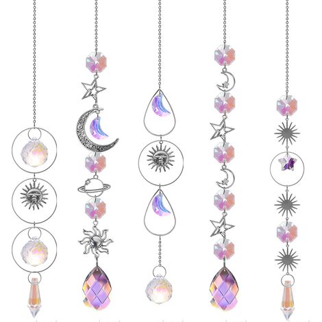 Sun Catcher - Crystal Prism Pendant - For Window Garden Decoration - 5 Pieces (1/5)