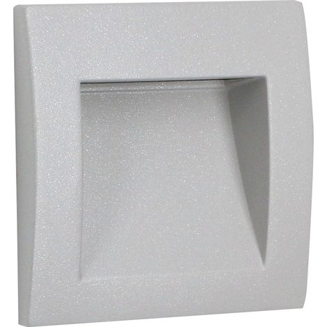 Forlight Face - Applique Ext. Encastrable LED 3.3W et 142lm avec Blanc Neutre 4000K. Diamètre 9cm. Structure en Aluminium. Usage Extérieur IP65. Coloris Gris