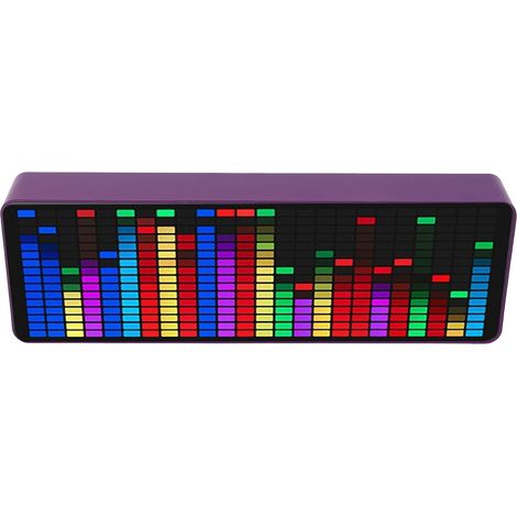 Affichage du spectre musical 384 LED 1624 segments, niveau de luminosité rythmique, capteur vocal, analyseur de captation avec horloge, 20 dynamiques, 7 couleurs (1/5)