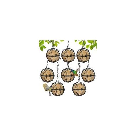 8 Pièces Supports pour Boules de Graisse, Mangeoire à Oiseaux Suspendue à Boule, Bird Feeder avec Crochets en Forme de S, Mangeoires Oiseaux Rond Exterieur, pour Jardins, Balcons, Cours, Jungles (1/4)