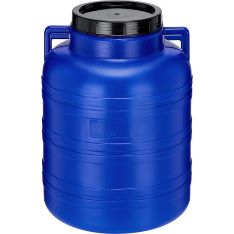 Garronda réservoir d'eau de 40 litres, Baril Alimentaire, fût à Large Ouverture en HDPE et sans BPA, tonneau de Jardin, bac à Aliments pour Animaux, conteneur d'eau, tonneau Universel GD-0078, Bleu