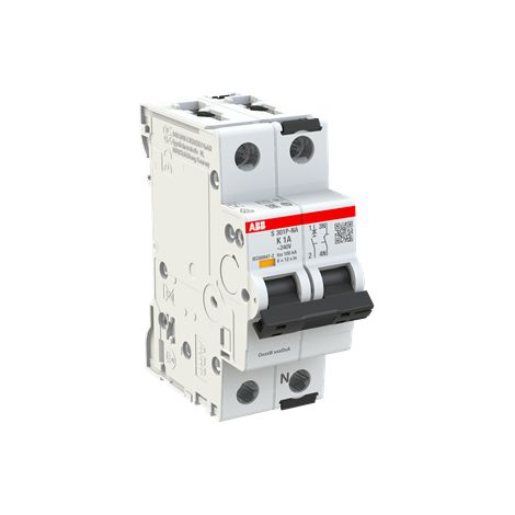 S300P-Disjoncteur 1P+NAD-1A-Courbe K-Pdc 25000A-230VAC 100kA-60VDC 25kA-1 module 2CDS381103R0217 ABB A907959 (1/3)
