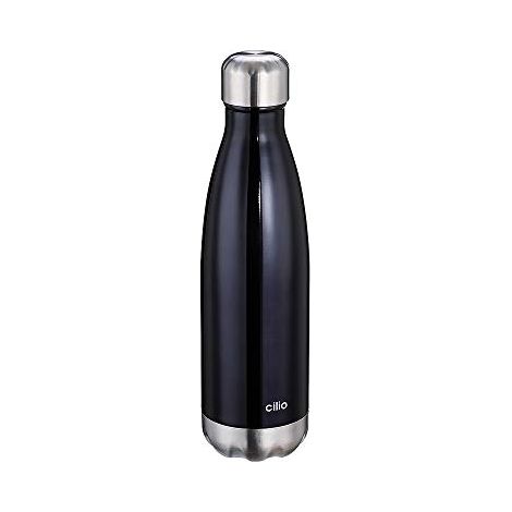 Borraccia termica Cilio, in metallo, nera, 500 ml (1/2)